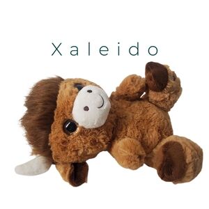 Brown and White Stuffed Buffalo Toy